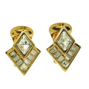 SOLD ♡ Vintage Christian Dior Clip on Earrings Gold tone Authentic
